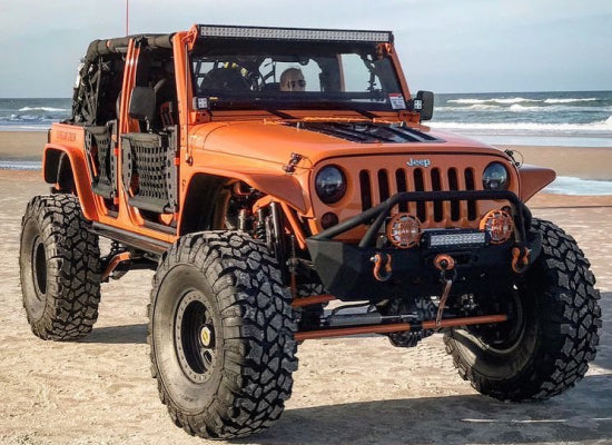 Orange Jeep Wrangler