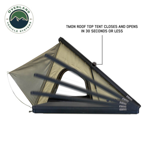 Overland Vehicle Systems TMON LD Series Hard Shell Roof Top Tent takedown process