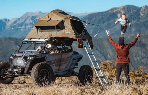 Roof top tent on UTV