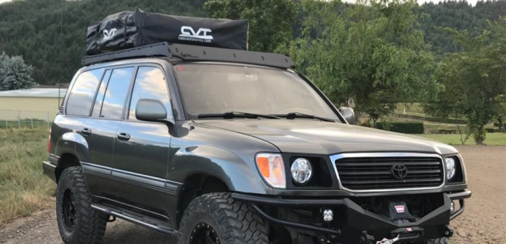 Prinsu Landcruiser 100 roof rack with roof top tent