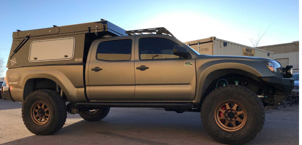 Prinsu Tacoma Habitat Roof Rack on a black tacoma