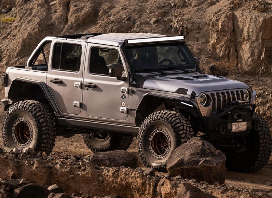 Custom Silver Jeep Wrangler