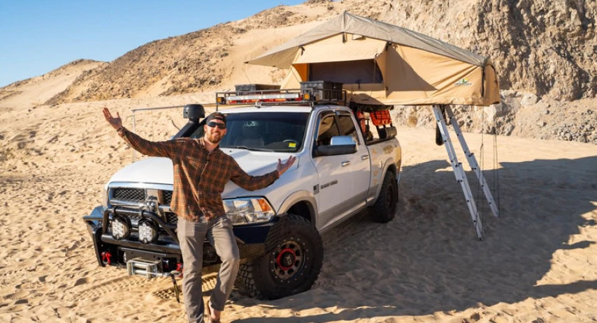 Tuff Stuff Overland Elite roof top tent in desert