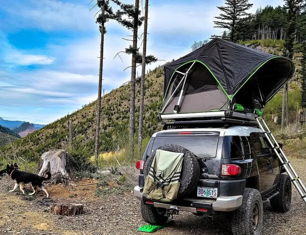 FSR Adventure Manual 55 Roof Top Tent Lifestyle Image with Pet