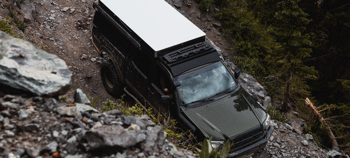 sherpa animas roof rack on a black tacoma