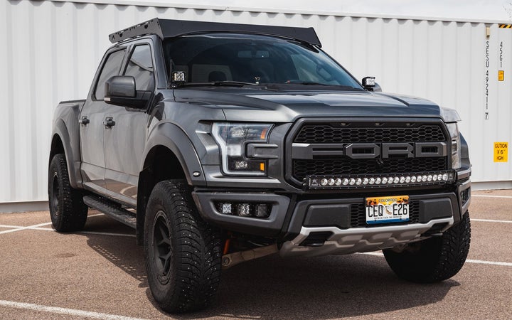 Sherpa Storm Roof Rack on a black Ford Raptor