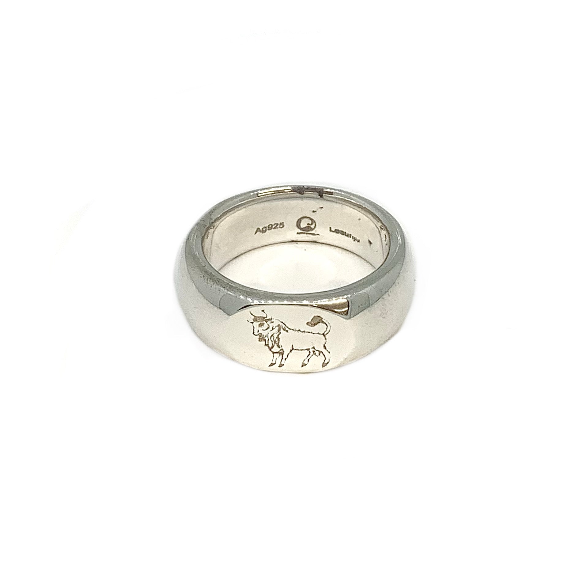 taurus silver ring