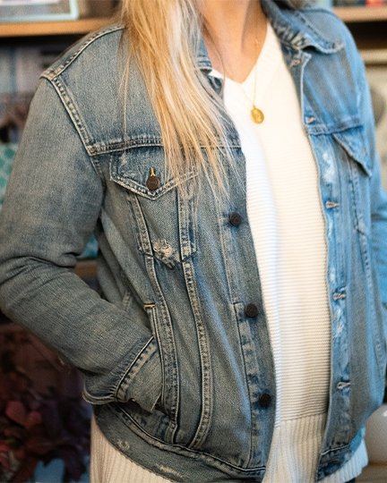 wearing able denim jacket