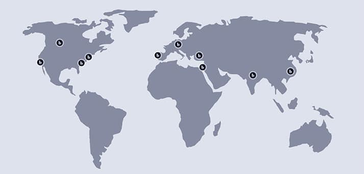 Brooklinen Stores Worldwide Map