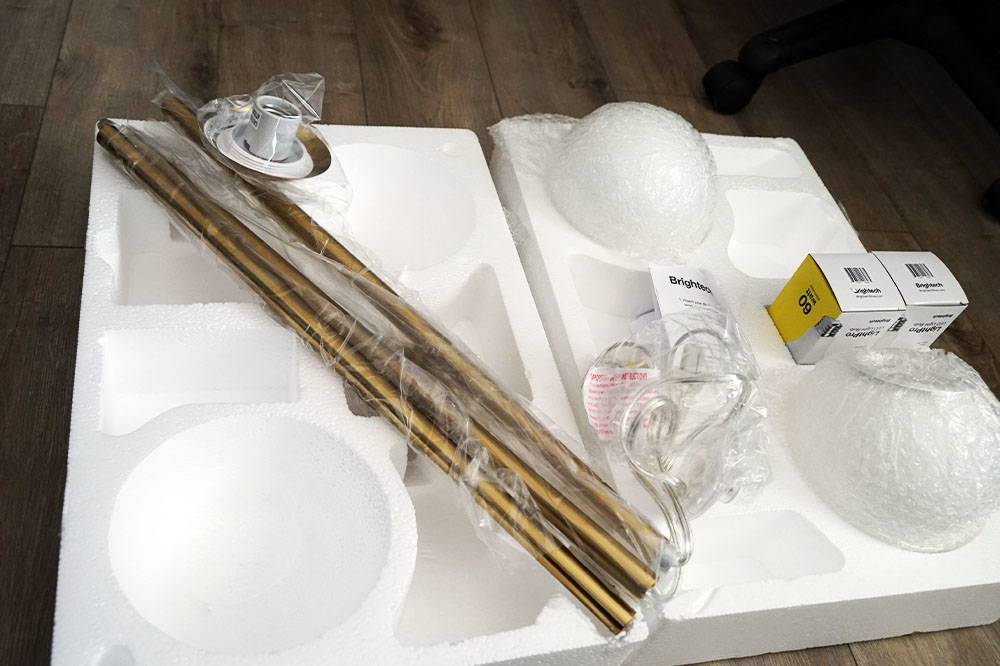 assembling brightech floor lamp