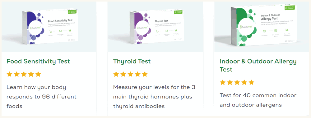 Everlywell Testing Kit options