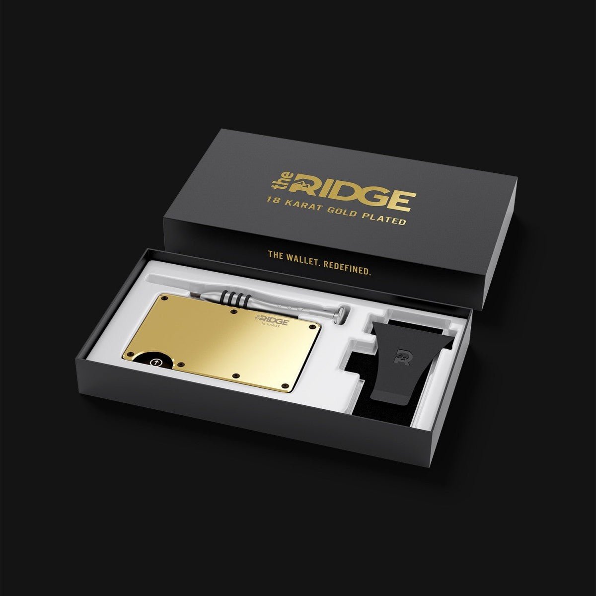 18k gold plated ridge wallet