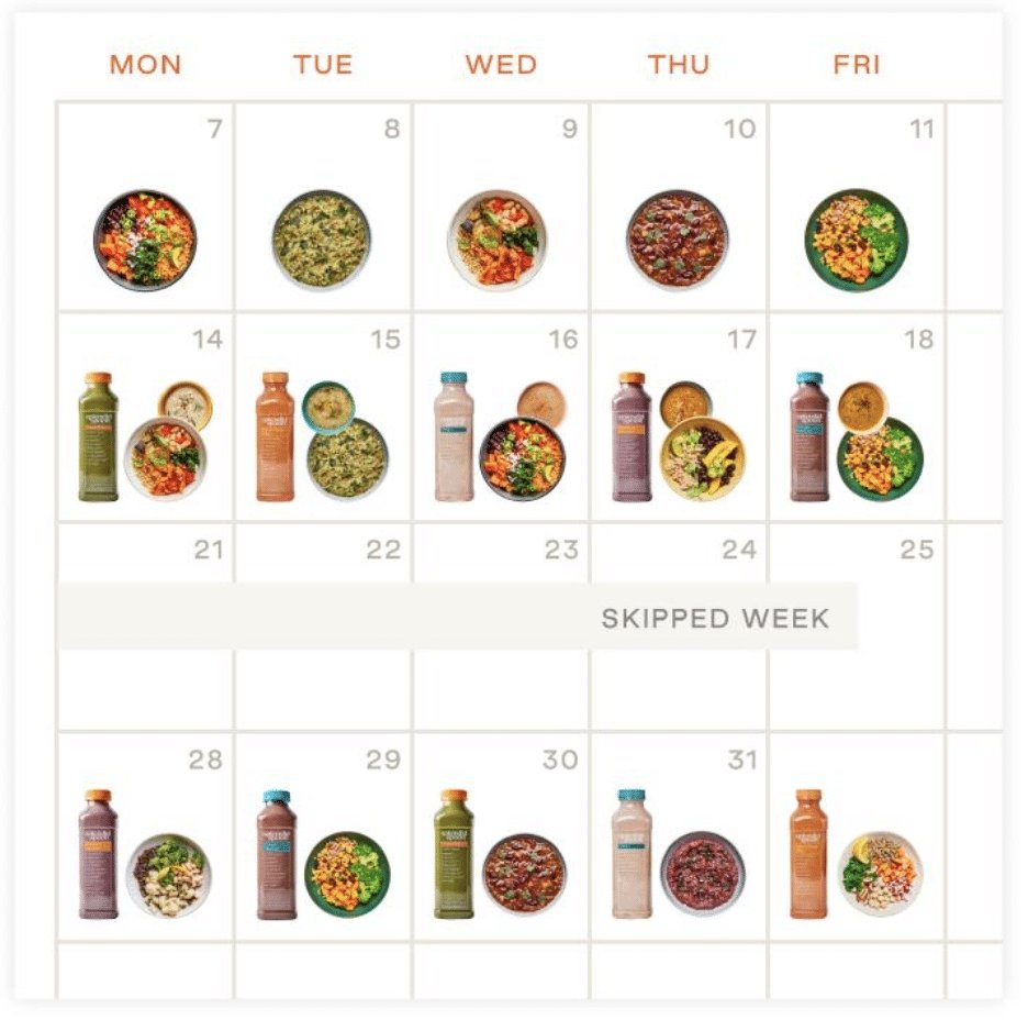 splendid spoon meal plan calendar