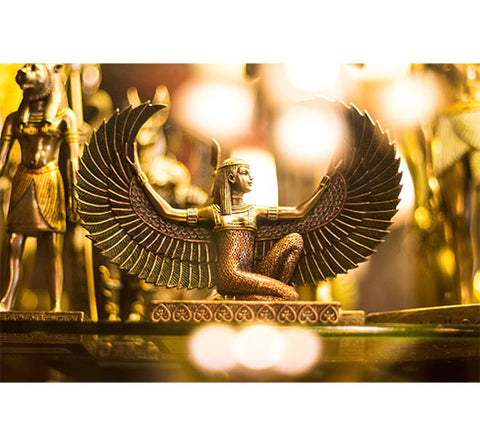 isis, goddess, ancient Egypt, mythology, temple, gold, statue