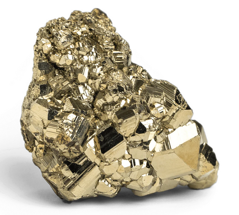 natural geometric chunk of pyrite fools / gold