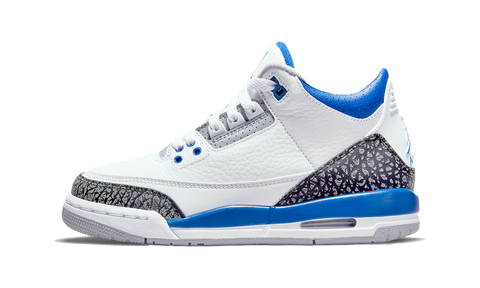 retro 3 blue white