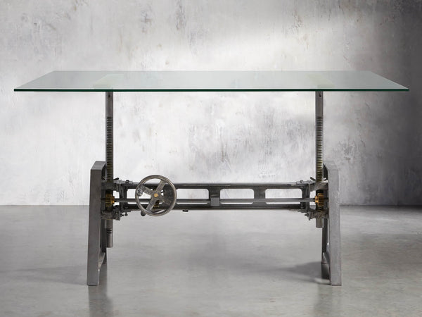 arhaus industrial crank desk