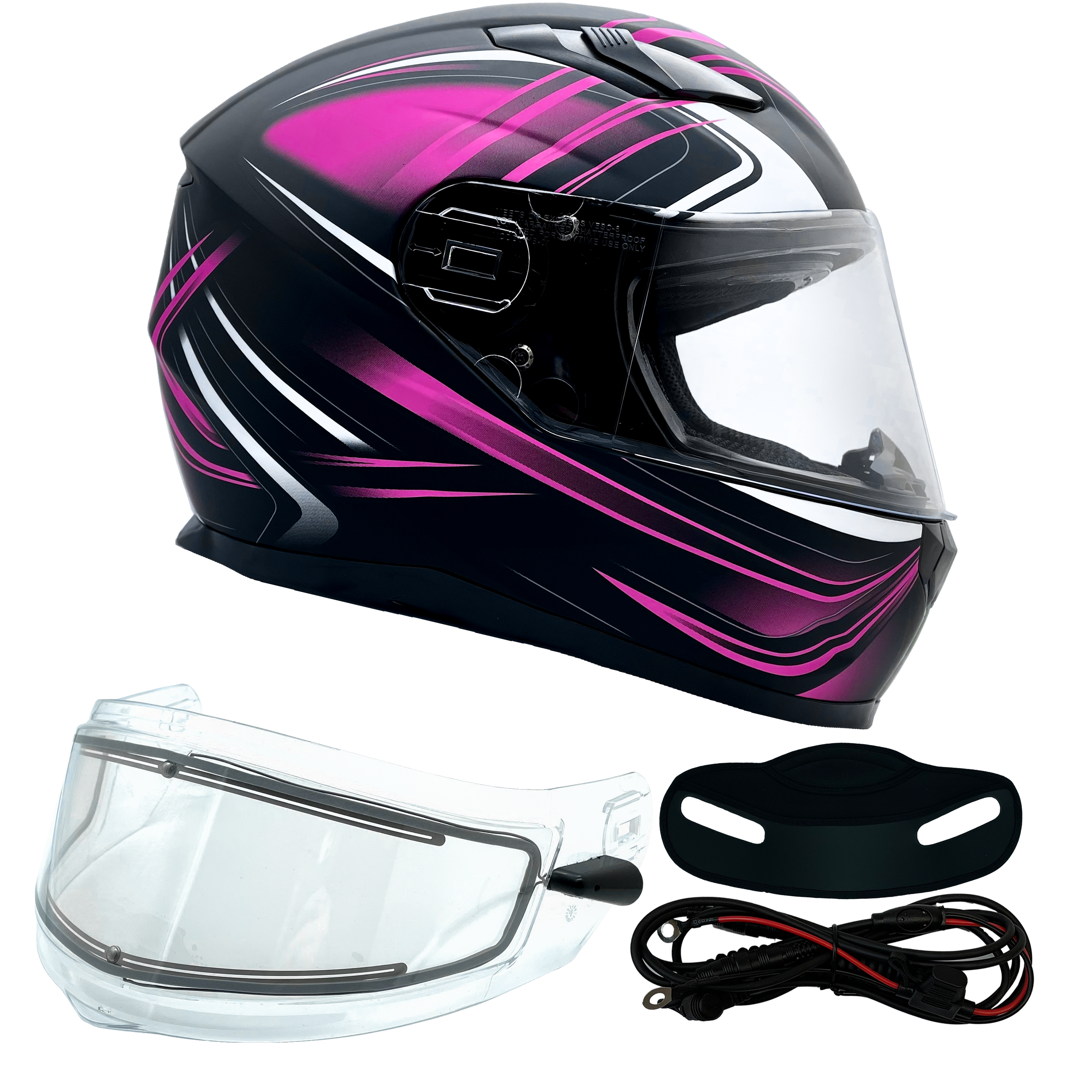 pink modular snowmobile helmet