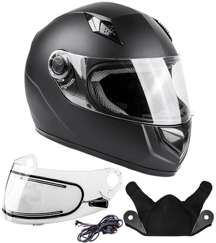 Adult Heated Modular Typhoon Snowmobile Helmet Black and White ...