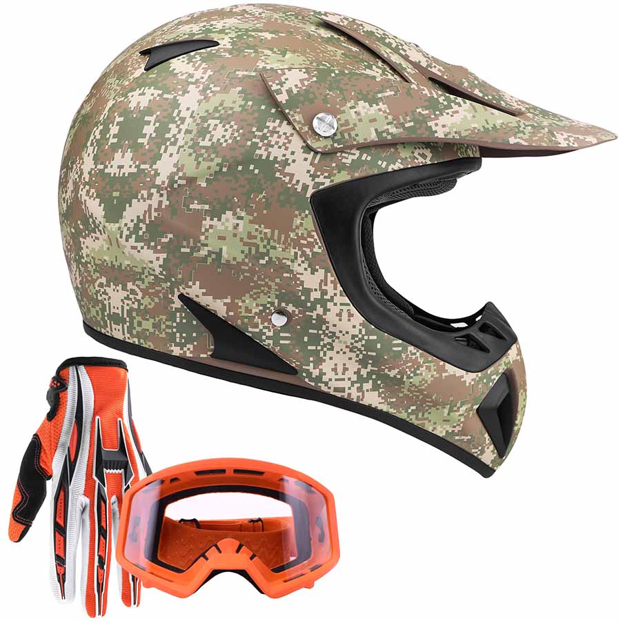 dirtbike helmet and goggles