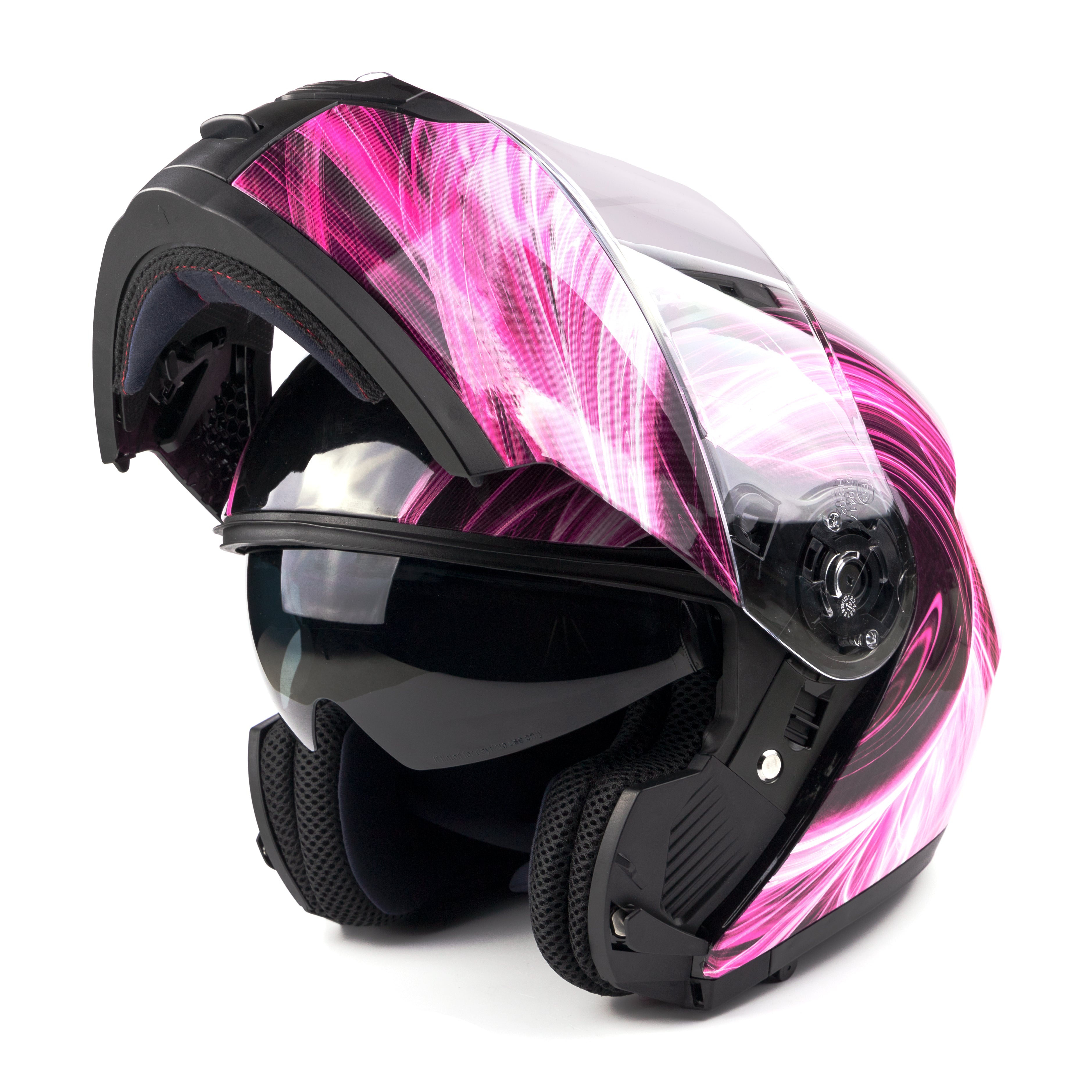 pink modular snowmobile helmet