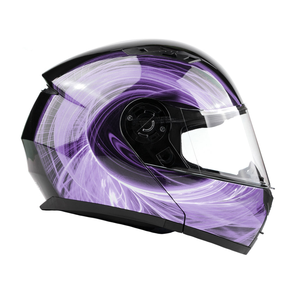 purple motorcycle visor