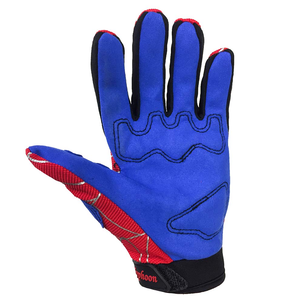 Red Blue Web Youth Kids Motocross ATV Gloves from Typhoon Helmets