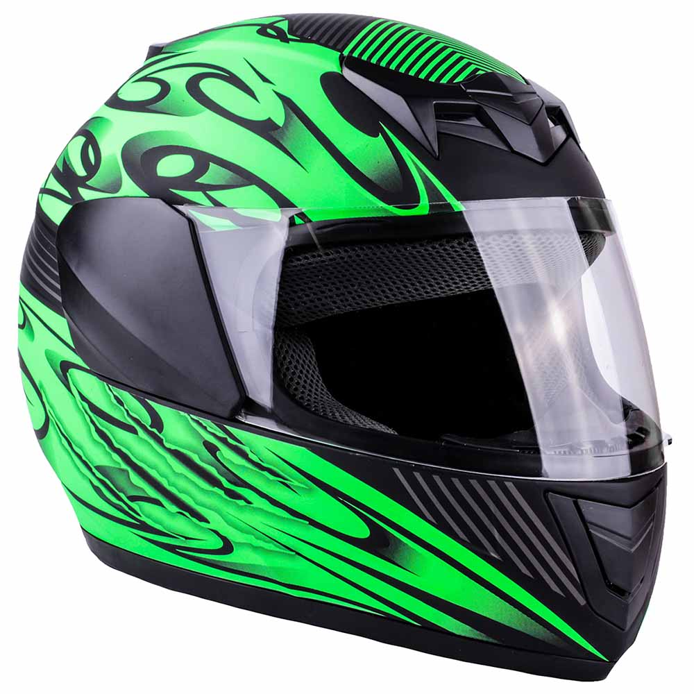 Youth Kids Full Face Green Typhoon Helmet with Green Gloves – Typhoon