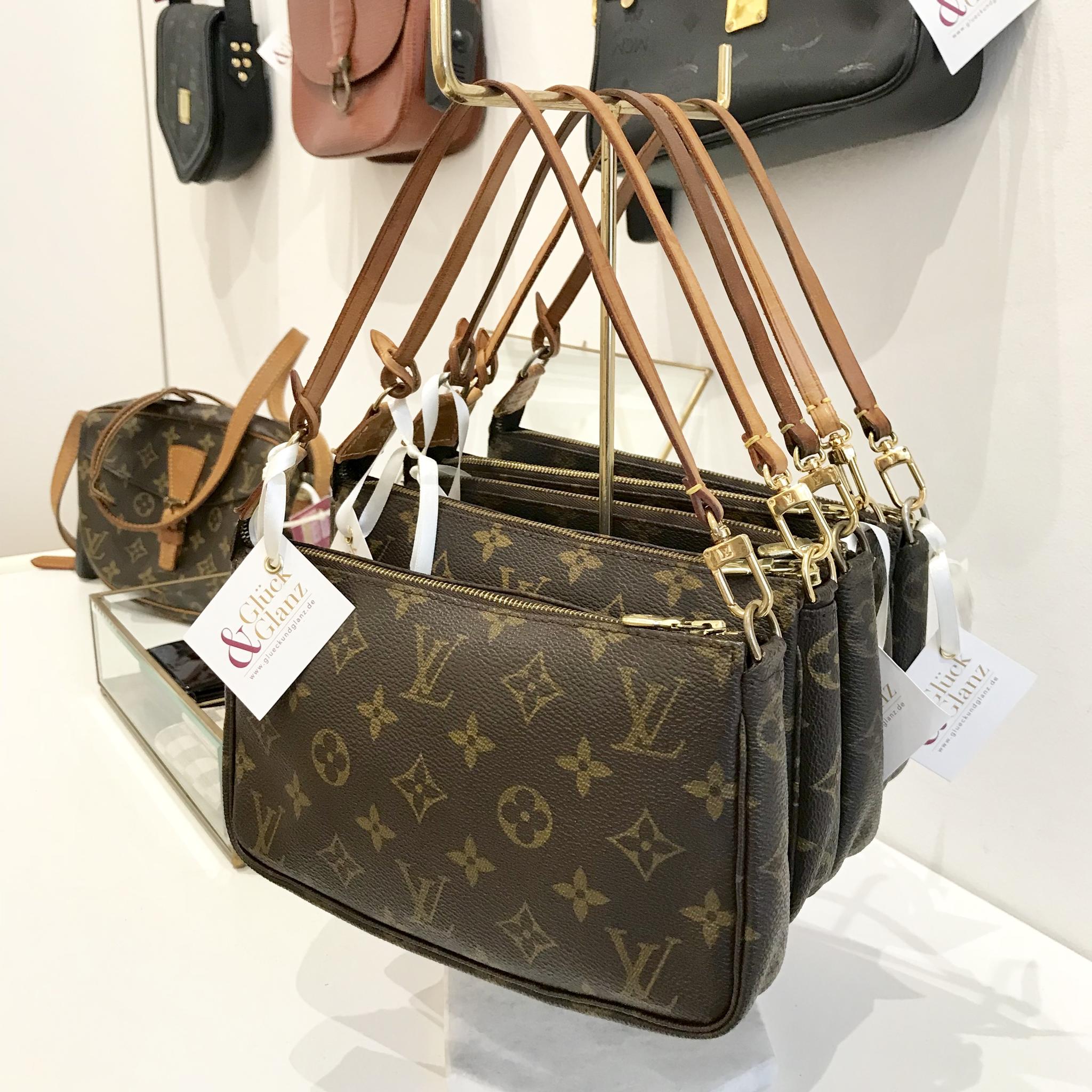 Louis Vuitton Kleiner Shopper mit Beuteltasche in Braun