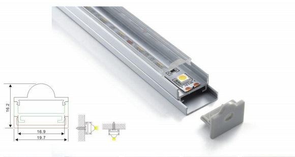Profilé d'aluminium avec diffuseur NTALB-12 pour Ruban DEL lumineux