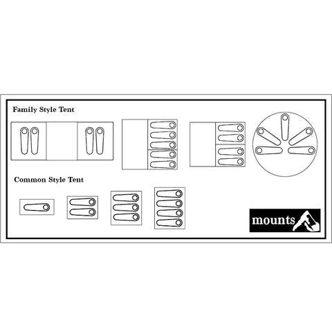 Mounts - Tent sleeping configurations. Camping, Hiking, Backpacking