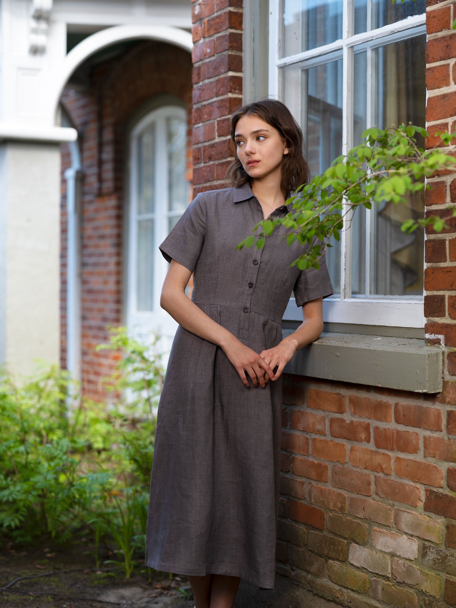 Livia - linen dress with pintucks details and side pockets – voy