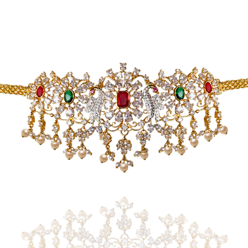 South Indian Choker with sparkling CZ stones is a perfect Festive