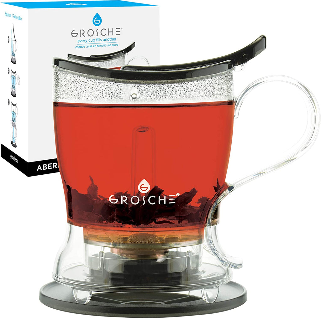 GROSCHE Monaco Glass Teapot with Glass Tea Infuser, 42 fl oz. Capacity