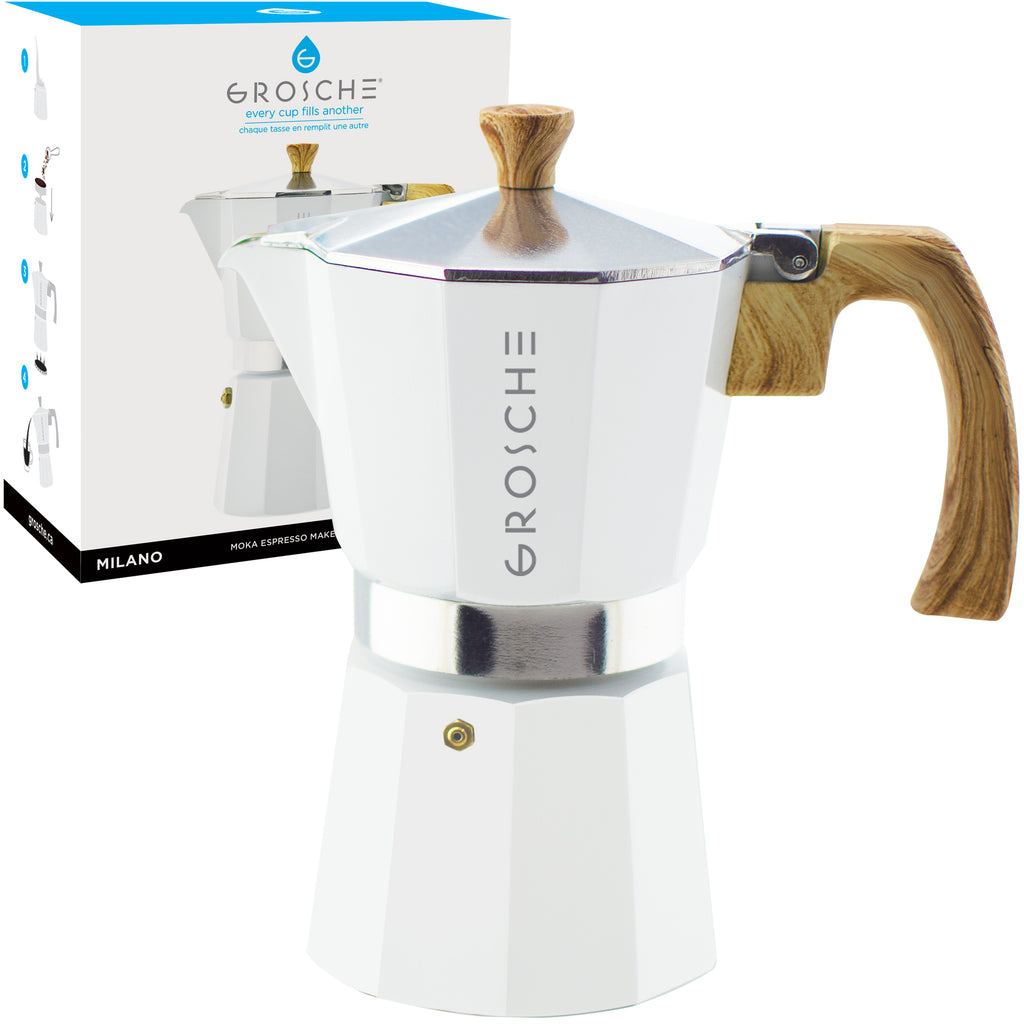 Moka Pot GROSCHE Milano Stovetop Espresso Maker Pack 4 color 3D Model  Collection