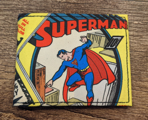 Canvas Bi-Fold Wallet - Classic SUPERMAN #1 Flying Cover Pose