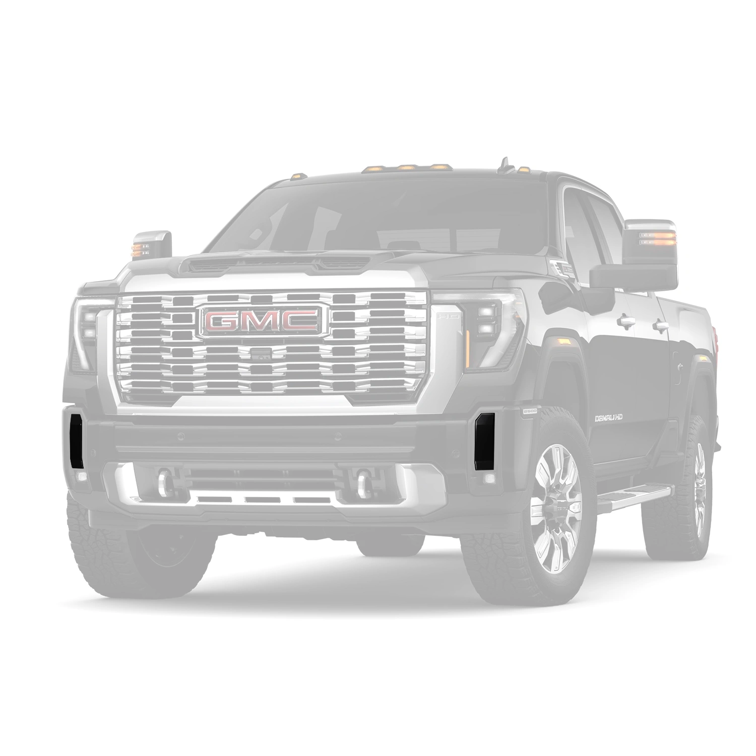 2024+ GMC Sierra HD 3500 Blackout Front Fog Lamp Bezels (Pair)