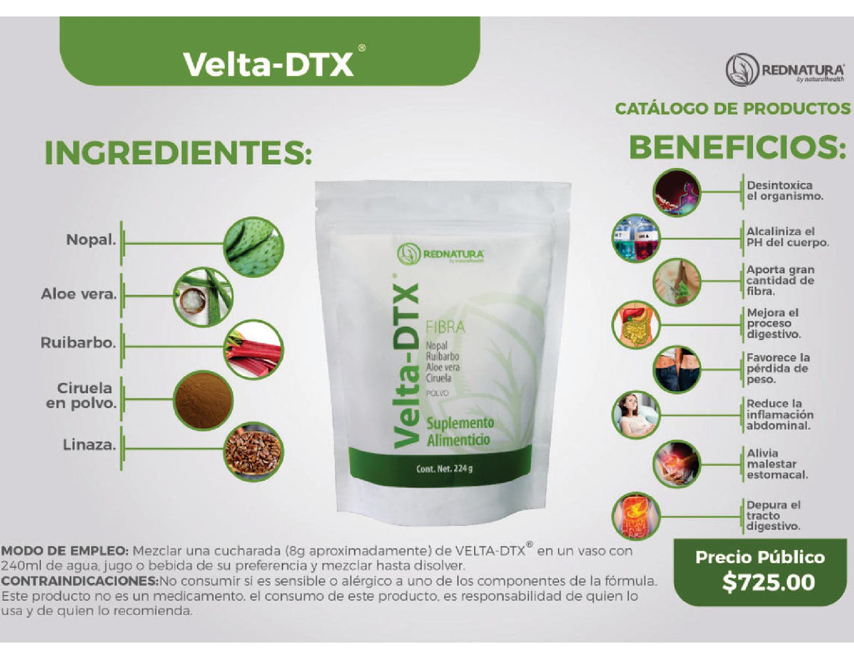 VELTA-DTX bolsa con 220g para ambos sexos – Nutrición Health