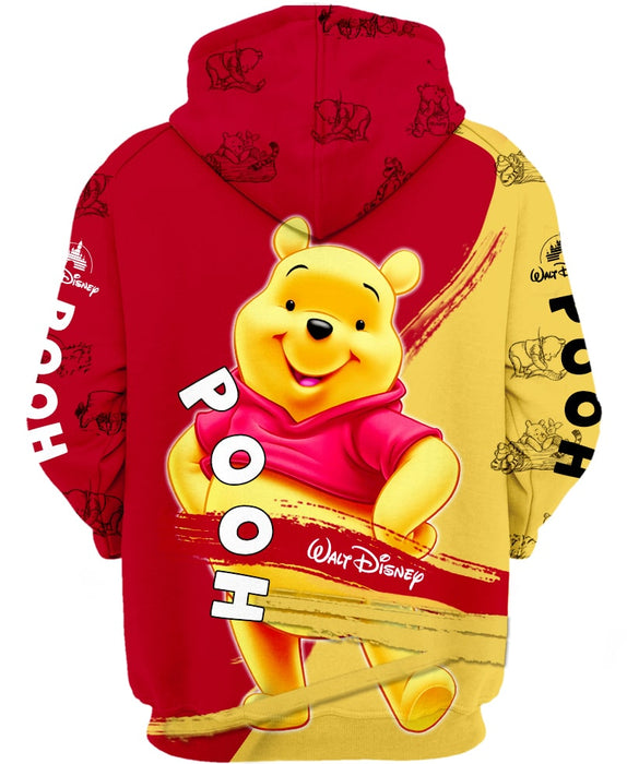 Red and Yellow Winnie The Pooh Hoodie — Zipy Hoodie