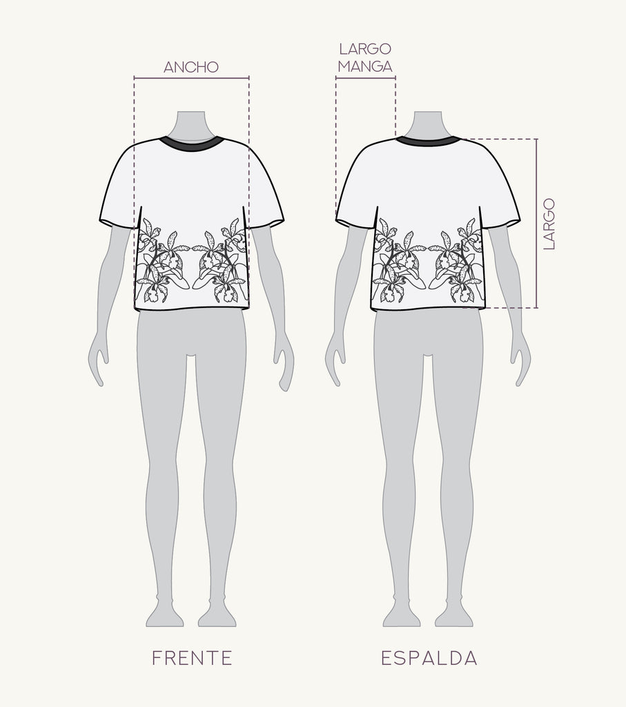 Medidas Camiseta Orquidea