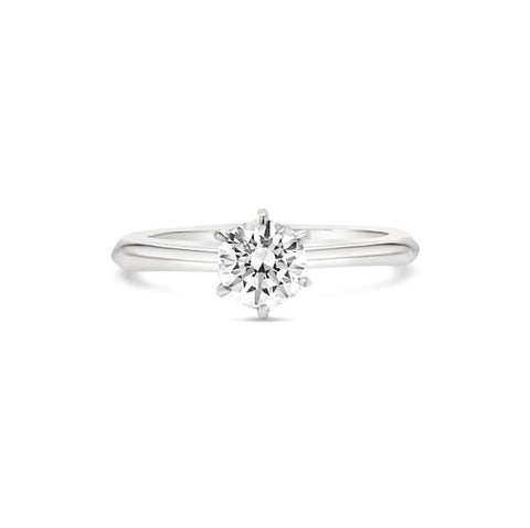 Classic six prong solitaire diamond engagement ring