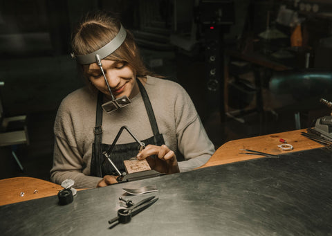 Just Gold Jewellery artisan making jewellery in workshop