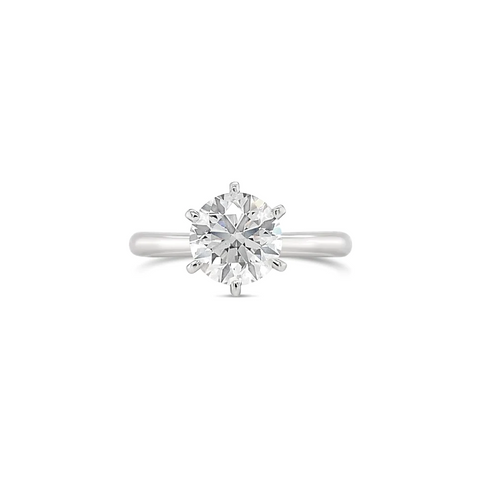 CLASSIC SIX PRONG KNIFE EDGE SOLITAIRE DIAMOND ENGAGEMENT RING