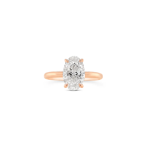 OVAL SOLITAIRE ENGAGEMENT RING - 18K ROSE GOLD
