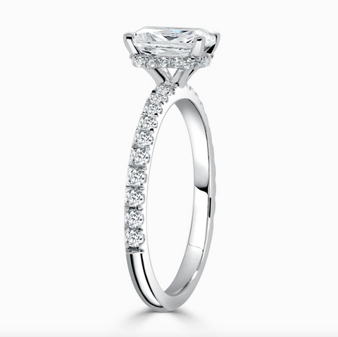 Hidden Halo Diamond Engagement Ring