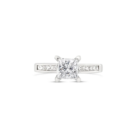 PRINCESS CUT CHANNEL SETTING ENGAGEMENT RING