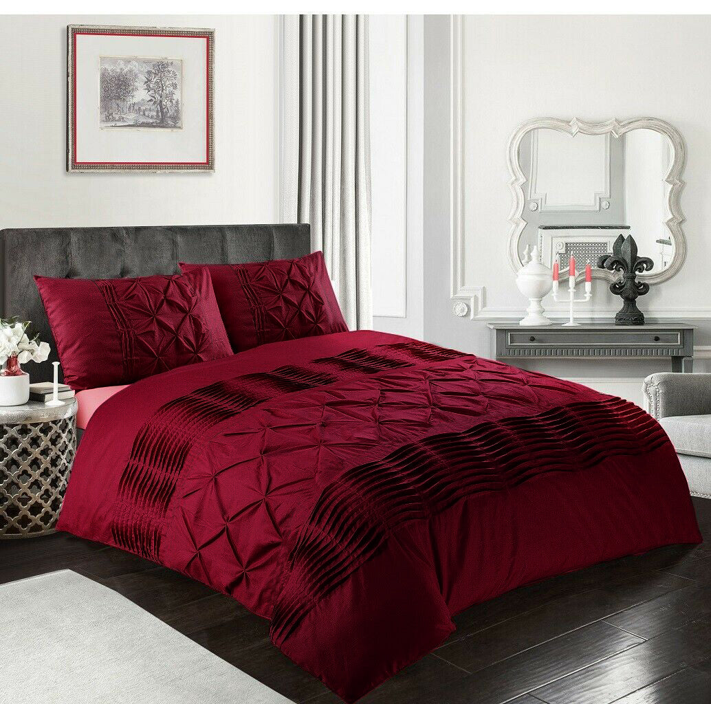 red pintuck duvet cover