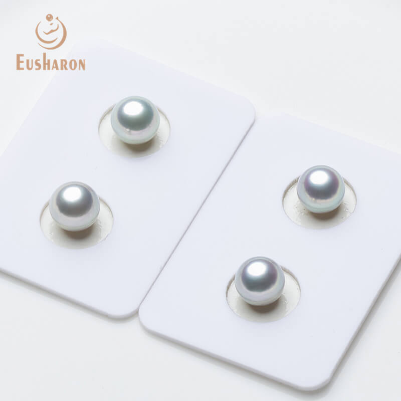 8-8.5mm Excellent Luster Round Saltwater Akoya Loose Pearl Matching Pair