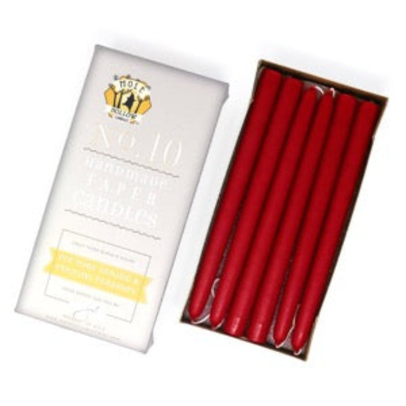 Mole Hollow Candles - 10" Sweetheart Red Taper Candle