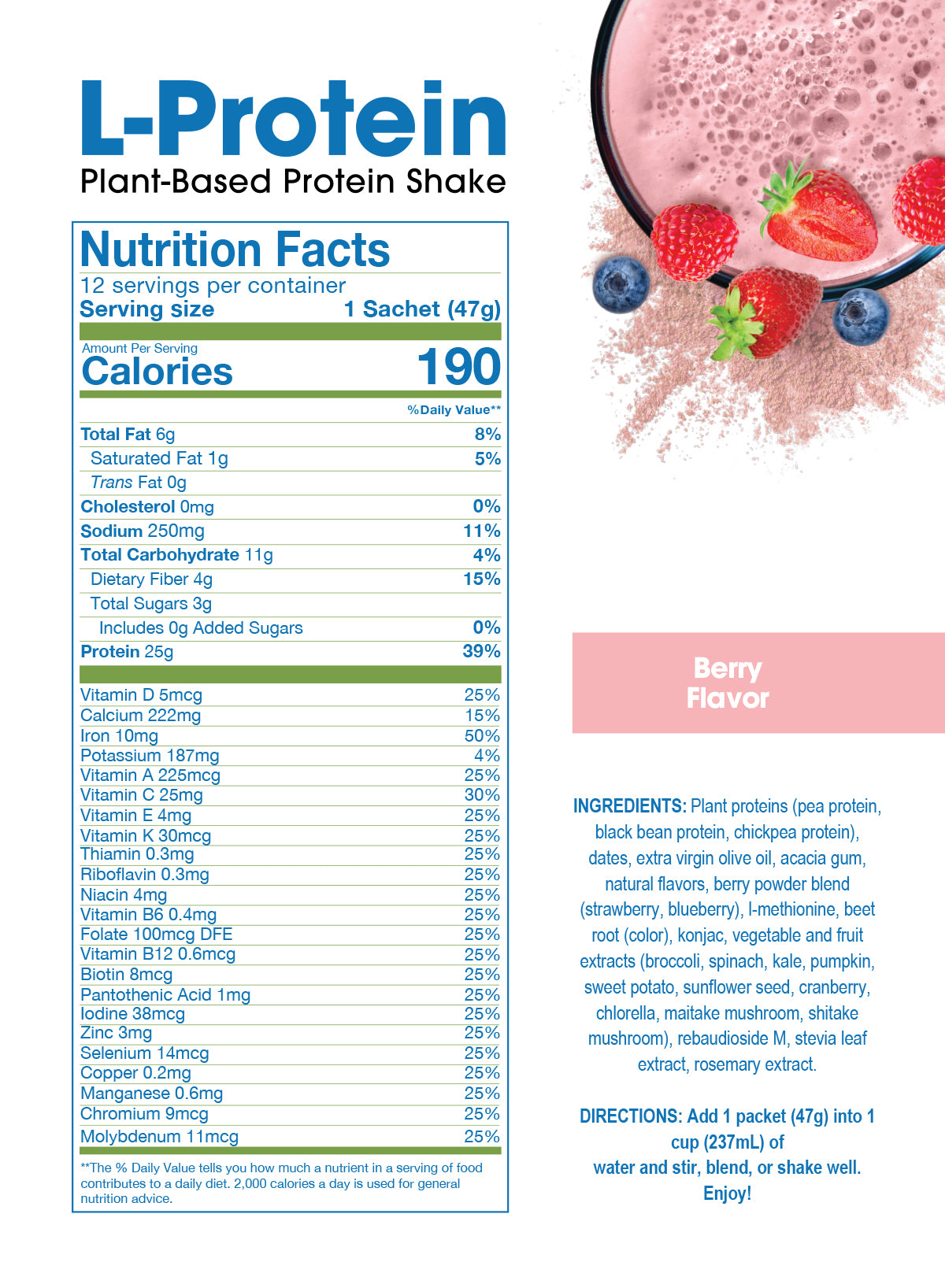 Berry L-Spread Nutritional Facts